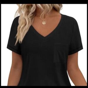 ‼️SOLD‼️ Tresics Black V-Neck Short Sleeve Tee